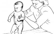 Symptoms of muscle hypertonicity in newborns up to one year old: removing increased tone with massage and exercise therapy