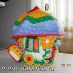 бесплатный мастер-класс вязаной развивающей игрушки "Грибок - теремок"