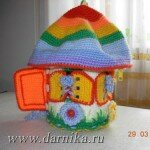 бесплатный мастер-класс вязаной развивающей игрушки "Грибок - теремок"